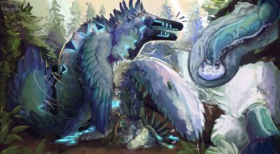 Raptors Mating
art by hollyvardia
Keywords: dinosaur;theropod;raptor;male;female;feral;M/F;penis;from_behind;vaginal_penetration;internal;spooge;hollyvardia