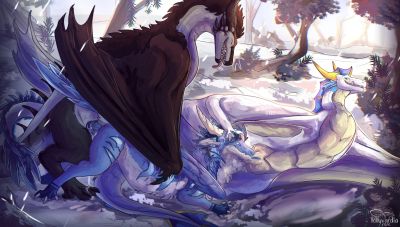 Forest Spitroast
art by hollyvardia
Keywords: dragon;dragoness;wyvern;male;female;feral;M/F;lesbian;threeway;spitroast;penis;from_behind;vaginal_penetration;oral;spooge;hollyvardia