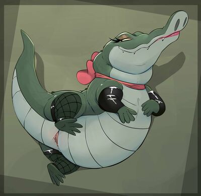 Crocodile
art by honeymono
Keywords: crocodilian;crocodile;female;feral;anthro;solo;cloaca;honeymono