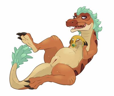 Tyrannosaurus (Rick_and_Morty)
art by honeymono
Keywords: cartoon;rick_and_morty;dinosaur;theropod;tyrannosaurus_rex;trex;female;feral;anthro;solo;vagina;honeymono