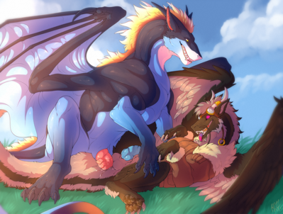 Mating Drakes
art by hornedfreak
Keywords: dragon;male;feral;M/M;penis;missionary;anal;spooge;hornedfreak