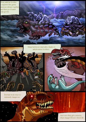 Hornfels Comic 2
art by isismasshiro
Keywords: comic;dinosaur;ankylosaurus;theropod;tyrannosaurus_rex;trex;ceratopsid;hadrosaur;hatchling;male;feral;solo;non-adult;isismasshiro