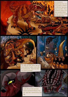 Hornfels Comic 3
art by isismasshiro
Keywords: comic;dinosaur;ankylosaurus;theropod;tyrannosaurus_rex;trex;ceratopsid;male;feral;solo;non-adult;isismasshiro