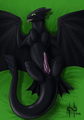Bad Dragon!
art by hufnaar
Keywords: how_to_train_your_dragon;toothless;night_fury;dragon;feral;male;solo;penis;hufnaar