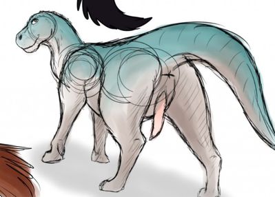 Aladar Sketch
art by hyde3291
Keywords: cartoon;disney;disney_dinosaur;dinosaur;hadrosaur;iguanodon;aladar;male;feral;solo;penis;hyde3291