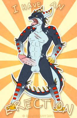 I Have An Erection!
art by dragonbutt
Keywords: dragon;anthro;male;solo;penis;humor;dragonbutt