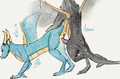 Mating Dragons
art by ias_c1
Keywords: dragon;dragoness;male;female;feral;M/F;penis;from_behind;vaginal_penetration;spooge;ias_c1