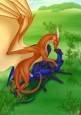 The Hunter's Reward
art by icender
Keywords: dragon;dragoness;male;female;feral;M/F;penis;vagina;missionary;anal;tailplay;masturbation;spooge;icender