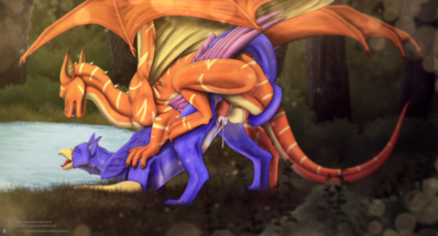 Forest Breeding
art by icy-marth
Keywords: dragon;gryphon;male;female;feral;M/F;penis;from_behind;vaginal_penetration;spooge;icy-marth