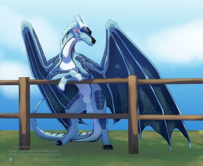 Hybrid Relaxed (Wings_of_Fire)
art by icy-marth
Keywords: wings_of_fire;nightwing;icewing;rainwing;hybrid;dragon;male;feral;solo;sheath;icy-marth