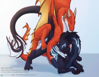 Dragon Mating
art by icy-marth
Keywords: dragon;dragoness;male;female;feral;M/F;from_behind;suggestive;icy-marth