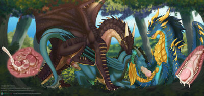 Forest Threesome 3 (Wings_of_Fire)
art by icy-marth
Keywords: wings_of_fire;skywing;nightwing;hybrid;dragon;male;feral;M/M;threeway;spitroast;penis;from_behind;anal;oral;internal;ejaculation;spooge;icy-marth