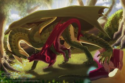 Welcome To The Tribe
art by icy-marth
Keywords: dragon;dragoness;male;female;feral;M/F;penis;from_behind;vaginal_penetration;closeup;spooge;icy-marth