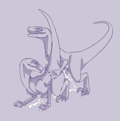 Raptor Sex
art by idrawgayboys
Keywords: dinosaur;theropod;raptor;deinonychus;male;feral;M/M;penis;from_behind;anal;spooge;ejaculation;orgasm;idrawgayboys