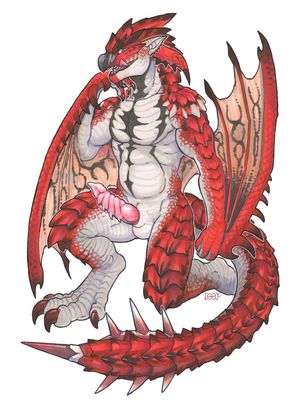 Rathalos
art by iggi
Keywords: videogame;monster_hunter;rathalos;dragon;wyvern;male;anthro;solo;penis;iggi