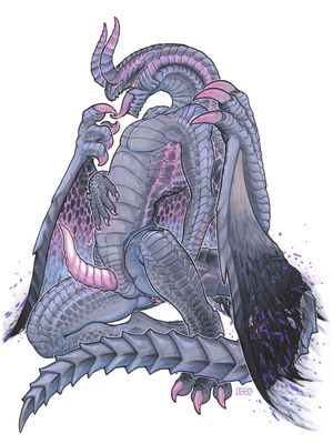 Gore Magala (Male)
art by iggi
Keywords: videogame;monster_hunter;gore_magala;dragon;male;anthro;solo;penis;iggi