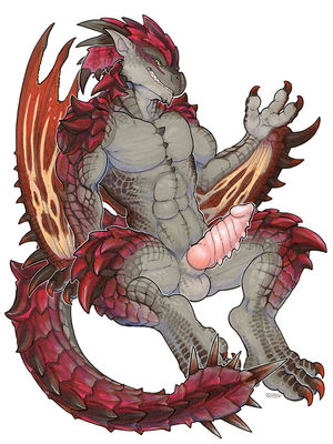 Anthro Rathalos
art by iggi
Keywords: videogame;monster_hunter;dragon;wyvern;rathalos;male;anthro;solo;penis;iggi