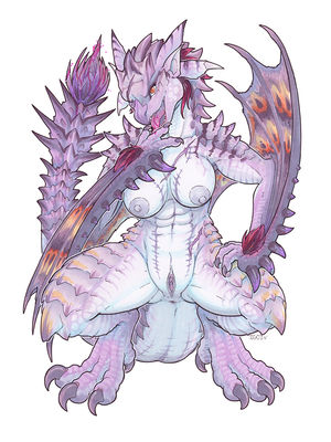 Anthro Rathian
art by iggi
Keywords: videogame;monster_hunter;dragoness;wyvern;rathian;female;anthro;breasts;solo;vagina;iggi