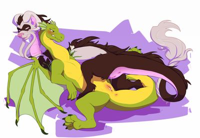 Messy Kiss
art by igiveyoulemons
Keywords: eastern_dragon;dragoness;female;feral;lesbian;missionary;vagina;masturbation;spooge;igiveyoulemons