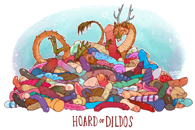 Hoard of Dildos
art by iguanamouth
Keywords: eastern_dragon;dragon;male;feral;solo;dildo;humor;iguanamouth