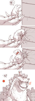 Take The Kids To Work Day 2
art by iguanamouth
Keywords: comic;godzilla;gojira;hatchling;female;feral;non-adult;humor;iguanamouth