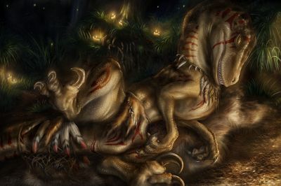 War Paint
art by ijoe
Keywords: dinosaur;theropod;raptor;deinonychus;female;feral;anthro;solo;cloaca;ijoe