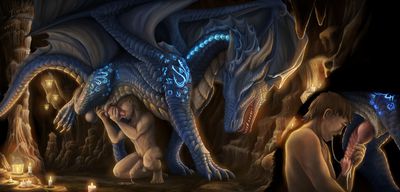 Pleasuring a Dragon
art by ijoe
Keywords: beast;dragon;feral;human;man;male;M/M;penis;oral;closeup;spooge;ijoe
