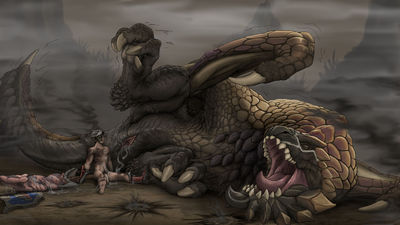 Bazelgeuse
art by ijoe
Keywords: beast;videogame;monster_hunter;dragoness;bazelgeuse;female;feral;human;man;male;M/F;penis;dildo;vagina;suggestive;spooge;macro;ijoe
