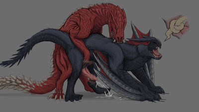 Nargacuga and Odogaron
art by ijoe
Keywords: videogame;monster_hunter;nargacuga;odogaron;dragon;wyvern;male;feral;M/M;penis;from_behind;anal;internal;orgasm;ejaculation;spooge;ijoe