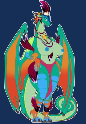 Anthro Glory (Wings_of_Fire)
art by imaginespacedragons
Keywords: wings_of_fire;rainwing;glory;dragoness;female;anthro;breasts;solo;suggestive;imaginespacedragons