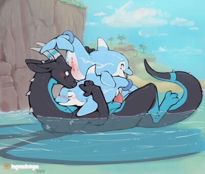 Shiloh and Finizen
art by imgonnaloveyou
Keywords: anime;pokemon;dragon;cetacean;dolphin;finizen;male;female;feral;M/F;threeway;penis;vagina;cowgirl;vaginal_penetration;imgonnaloveyou