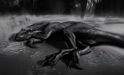 Sleepy Indoraptor
art by indoraptor11
Keywords: dinosaur;theropod;indominus_rex;raptor;hybrid;indoraptor;feral;solo;non-adult;indoraptor11