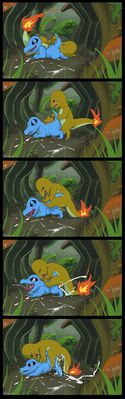 Charmander and Totodile Mating
art by insomniacovrlrd
Keywords: comic;anime;pokemon;dragon;crocodilian;crocodile;charmander;totodile;male;female;anthro;M/F;penis;from_behind;oral;vaginal_penetration;orgasm;ejaculation;spooge;insomniacovrlrd