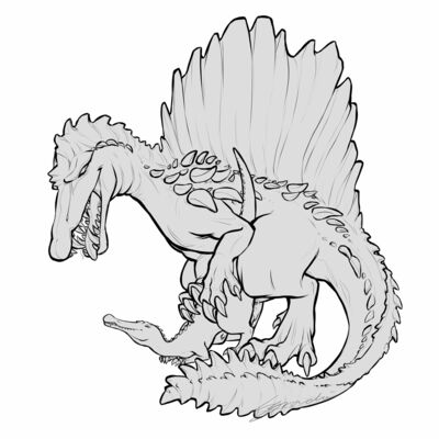 Spinosaur x Baryonyx
art by iqrachi
Keywords: dinosaur;theropod;spinosaurus;baryonyx;male;female;feral;M/F;from_behind;suggestive;macro;iqrachi