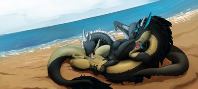 Maiora and Nyro 69
art by ishiru
Keywords: dragon;dragoness;male;female;feral;M/F;penis;vagina;69;vaginal_penetration;beach;ishiru