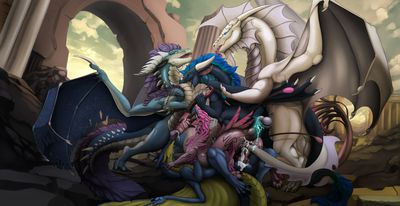 Messy Options
art by ishiru
Keywords: dragon;dragoness;male;female;feral;M/F;M/M;orgy;spitroast;penis;from_behind;anal;vaginal_penetration;tailplay;masturbation;double_penetration;oral;spooge;ishiru