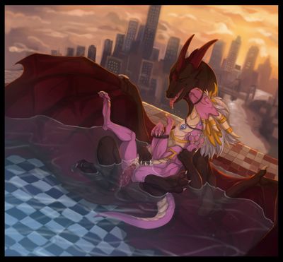 On Top Of The World
art by ishiru
Keywords: dragon;dragoness;male;female;feral;M/F;penis;reverse_cowgirl;vaginal_penetration;ishiru