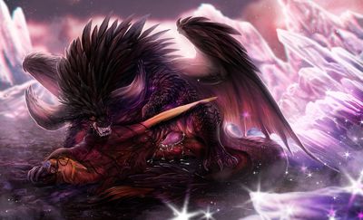 Avelos and Nergigante
art by isvoc
Keywords: videogame;monster_hunter;dragon;dragoness;nergigante;male;female;feral;M/F;bondage;penis;from_behind;vaginal_penetration;spooge;isvoc