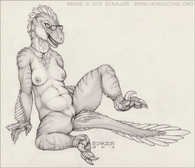 Anthro Female Dromey
art by ecmajor
Keywords: dinosaur;theropod;raptor;deinonychus;female;anthro;breasts;solo;vagina;ecmajor