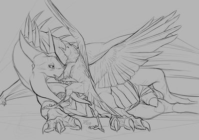 Pattarchus and Jackrow
art by jackrow
Keywords: dragon;feral;avian;bird;crow;anthro;male;M/M;penis;oral;jackrow