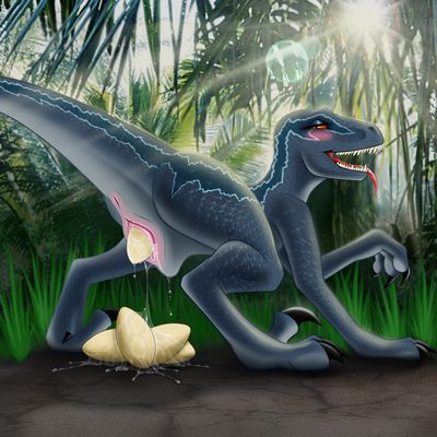 Blue Lays Her Clutch
art by jake-dragon
Keywords: jurassic_world;dinosaur;theropod;raptor;deinonychus;blue;female;feral;solo;vagina;egg;oviposition;spooge;jake-dragon