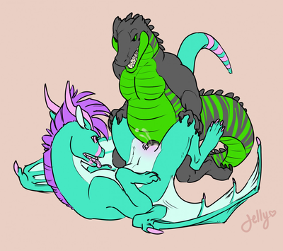 Croc x Dragoness
art by jellybats
Keywords: dragoness;crocodilian;crocodile;male;female;feral;anthro;M/F;penis;missionary;vaginal_penetration;spooge;jellybats