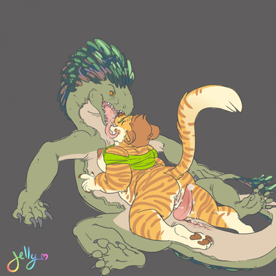 Riding a Varactyl
art by jellybats
Keywords: star_wars;varactyl;male;feral;furry;feline;tigress;female;anthro;breasts;M/F;penis;vagina;cowgirl;suggestive;spooge;jellybats