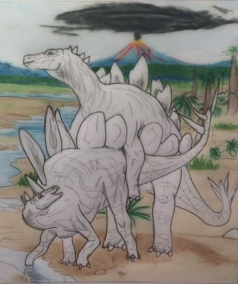 Stegosaurs Mating
art by jeremy_ennis
Keywords: dinosaur;stegosaurus;male;female;feral;M/F;penis;from_behind;jeremy_ennis
