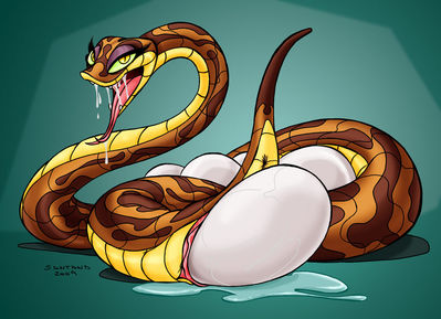 Jilo Snake
art by santana (?)
Keywords: snake;female;anthro;solo;cloaca;oviposition;egg;spooge