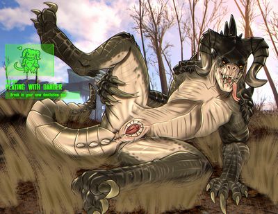 Playing With Danger (Female)
art by johawk
Keywords: videogame;fallout;reptile;lizard;deathclaw;female;feral;solo;vagina;johawk