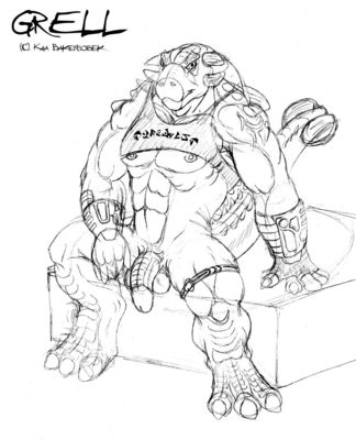 Grell
art by kaa
Keywords: dinosaur;ankylosaurus;male;anthro;solo;penis;kaa