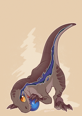 Baby Blue
art by kabier
Keywords: jurassic_world;dinosaur;theropod;raptor;deinonychus;blue;female;feral;solo;hatchling;non-adult;kabier