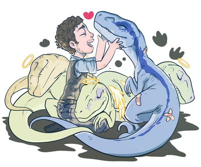 Good Girl
art by kamechuu
Keywords: jurassic_world;dinosaur;theropod;raptor;deinonychus;blue;charlie;echo;delta;female;feral;human;man;male;romance;non-adult;kamechuu