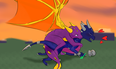 Cynder and Spyro Sex
art by kamperkiller
Keywords: videogame;spyro_the_dragon;spyro;cynder;dragon;dragoness;male;female;feral;M/F;from_behind;kamperkiller
